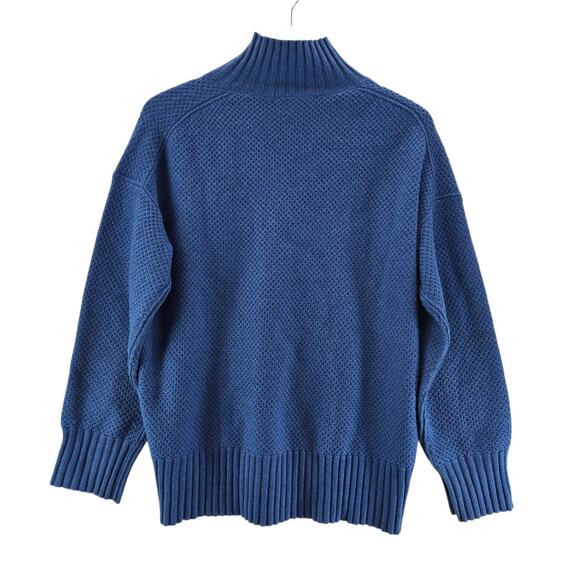 Everlane 100% Recycled Cashmere Sweater Womens Medium Cornflower Blue Mock Neck - Picture 1 of 9